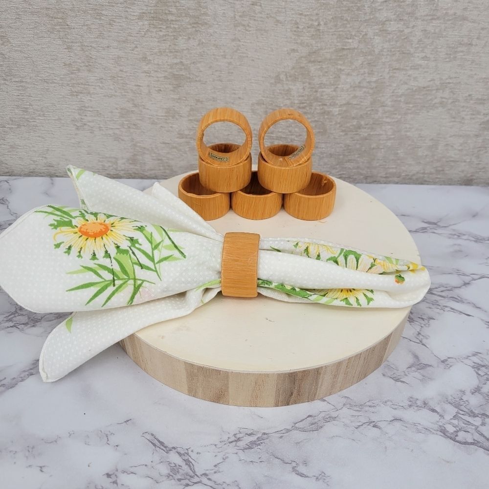 Vintage Orange Napkin Rings Abaca? Made in Japan 60s 70s *Napkin not included